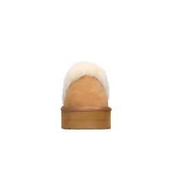 Scarpe slipper Platform con pelliccia beige