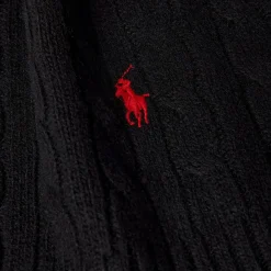 Sciarpa con trama intrecciata in lana nero