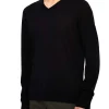 Scollo V manica lunga basic nero