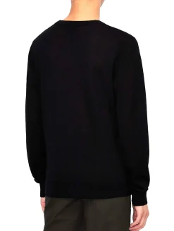 Scollo V manica lunga basic nero