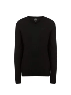 Scollo V manica lunga basic nero