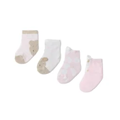 Set 4 pack calzini neonata rosa multi
