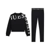 Set 2 pz felpa e leggings active stampa logo nero