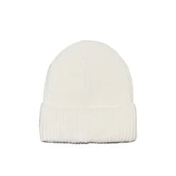 Set cappello e sciarpa in maglia a coste panna