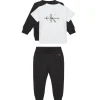 Set composto da t-shirt, felpa e pantaloni monogram nero