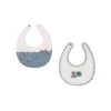 Set due bavette motivo fiori celeste