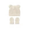 Set due pezzi cappello e guanti beige
