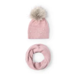 Set due pezzi cappello e sciarpa nude