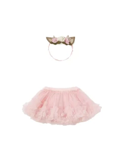 Set due pezzi gonna e cerchietto rosa