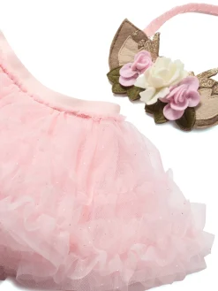 Set due pezzi gonna e cerchietto rosa