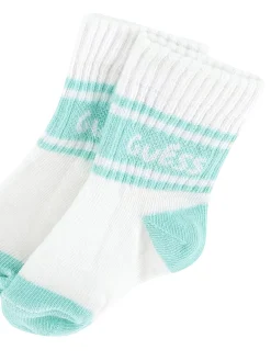 Set nascita (2 body, pantaloni, bavaglino e calze) azzurro/panna