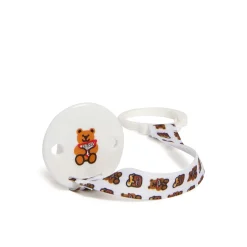 Set quattro pezzi (2 biberon, clip e ciuccio) animal print beige