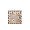 Set tre pezzi (ciuccio+holder+clip) beige animal print