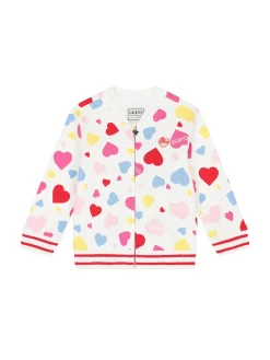 Set tuta felpa zip stampa cuori multicolor allover e jogger neonata ro