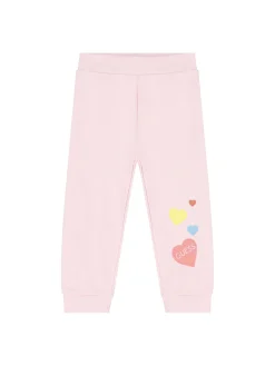 Set tuta felpa zip stampa cuori multicolor allover e jogger neonata ro