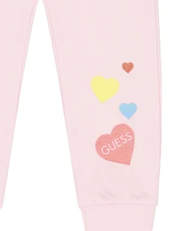 Set tuta felpa zip stampa cuori multicolor allover e jogger neonata ro