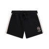 Shorts in felpa con ricamo nero