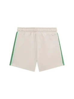 Shorts in felpa con ricamo panna