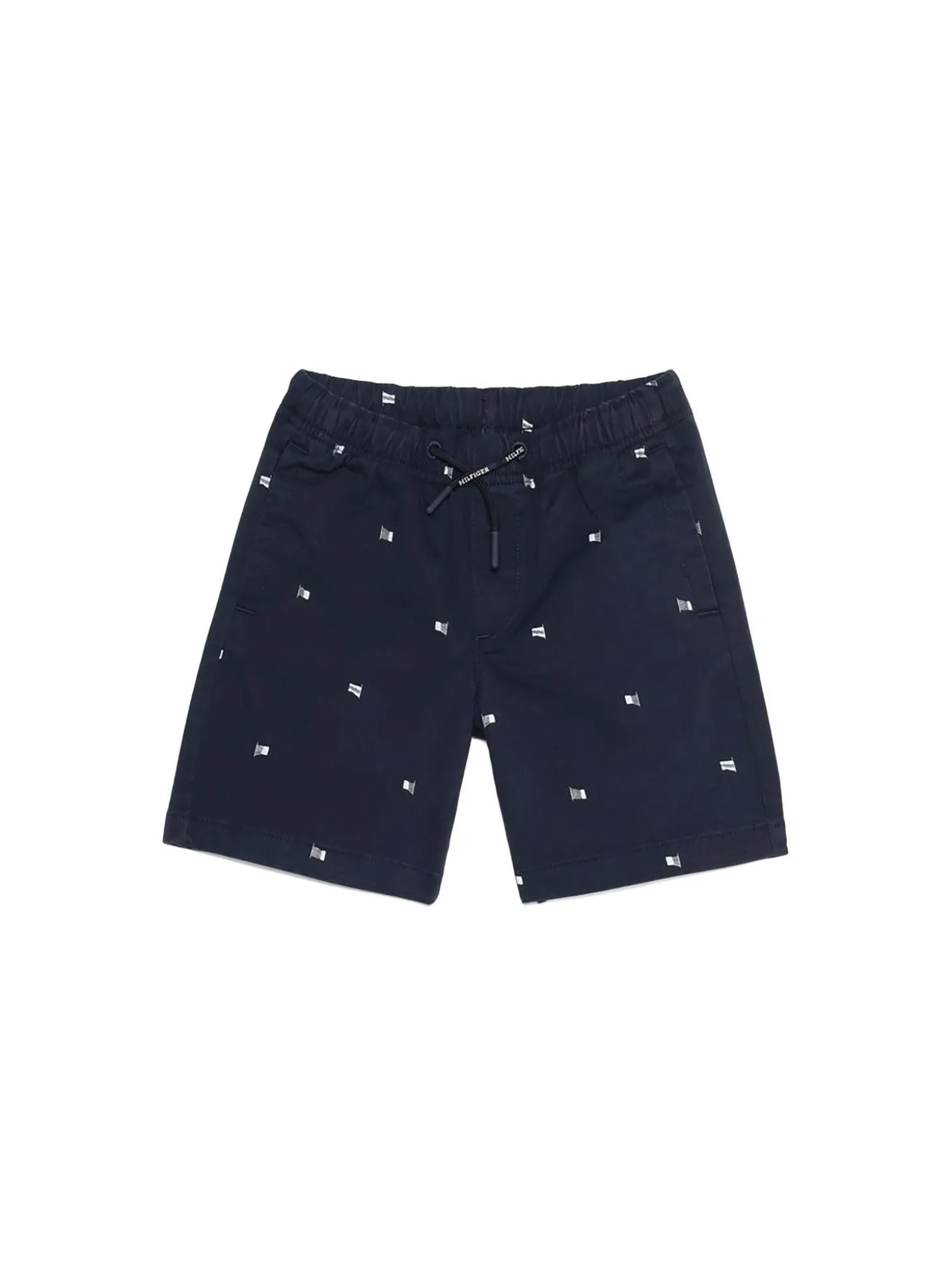 Shorts kids con bandierine allover blu