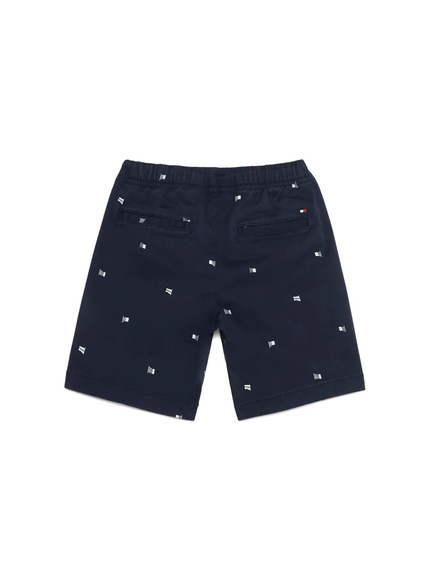 Shorts kids con bandierine allover blu