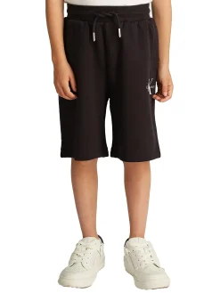 Shorts kids in felpa logo monogram nero