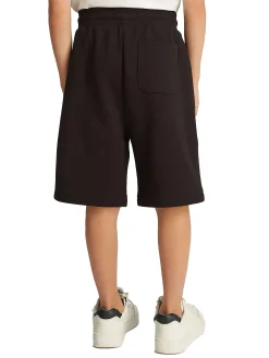 Shorts kids in felpa logo monogram nero