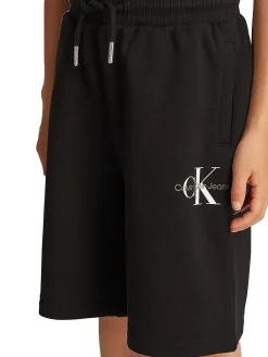 Shorts kids in felpa logo monogram nero