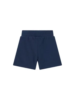 Shorts neonato in felpa con stampa teddy blu