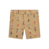 Shorts neonato stampa teddy in garbadina beige