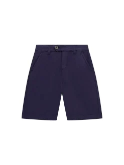 Shorts tasche america in lino blu