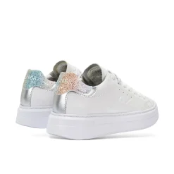 SNEAKER GRACE LeaTHER BIANCO/ARGENTO