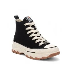 Sneakers alta con plateau nero