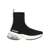 Sneakers alta in calza con perle nero