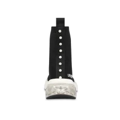 Sneakers alta in calza con perle nero