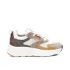 Sneakers colorblock in ecopelle beige