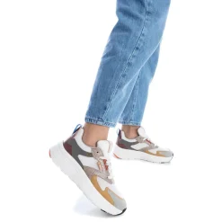 Sneakers colorblock in ecopelle beige