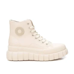 Sneakers con suola bold e cerniera beige