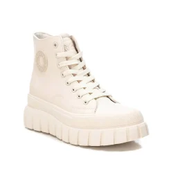 Sneakers con suola bold e cerniera beige