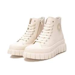 Sneakers con suola bold e cerniera beige