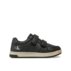 Sneakers junior con chiusura a velcro con logo posteriore nero