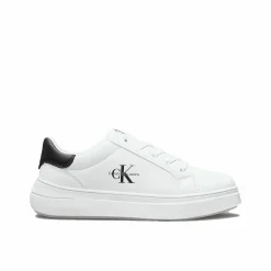 Sneakers junior in ecopelle bianco/nero