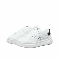 Sneakers junior in ecopelle bianco/nero