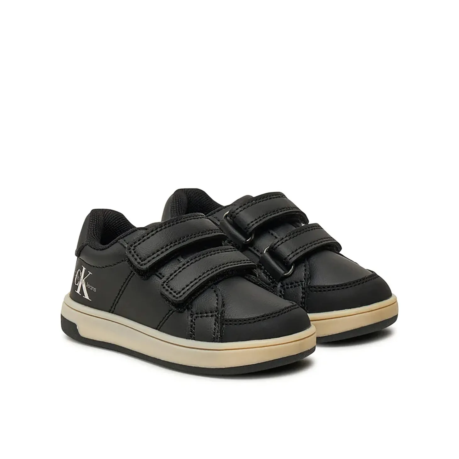 Sneakers kids con chiusura a velcro con logo posteriore nero
