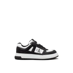 Sneakers kids in ecopelle nero/bianco