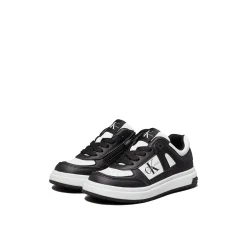 Sneakers kids in ecopelle nero/bianco