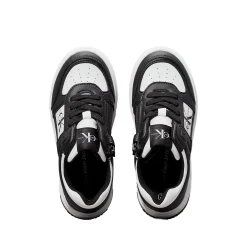 Sneakers kids in ecopelle nero/bianco