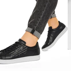Sneakers logo impresso nero