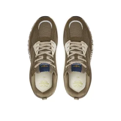 Sneakers mesh con ricamo aquila turrita taupe/beige
