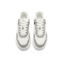 Sneakers suede/mesh bianco/nero