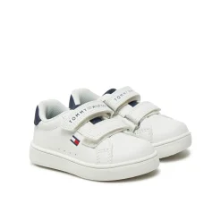 Sneakers teen in velcro bianco/blu